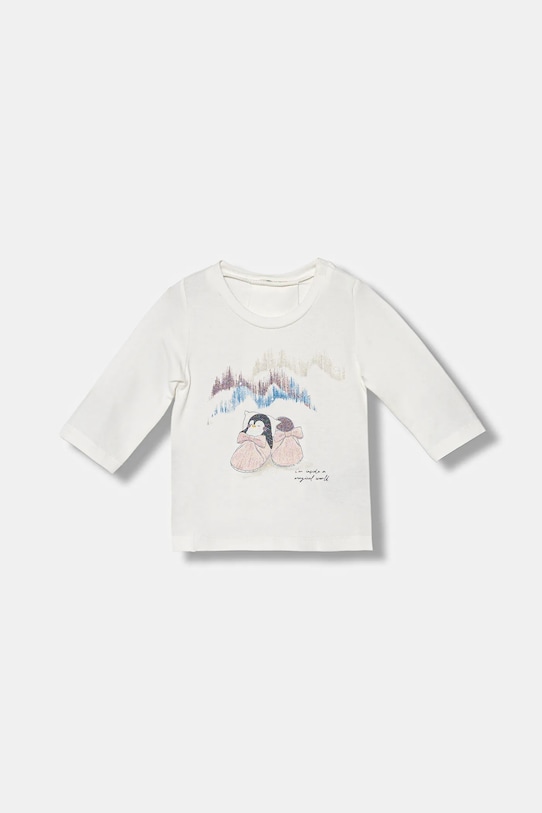 United Colors of Benetton longsleeve niemowlęcy z elastanem biały 35UKA106S.W.Seasonal