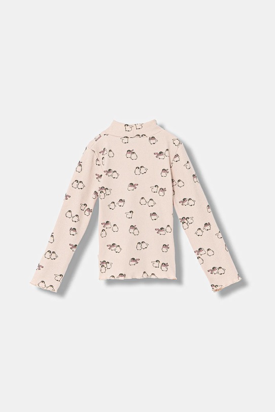 United Colors of Benetton longsleeve dziecięcy 39EMG10LA.P.Seasonal różowy AW25