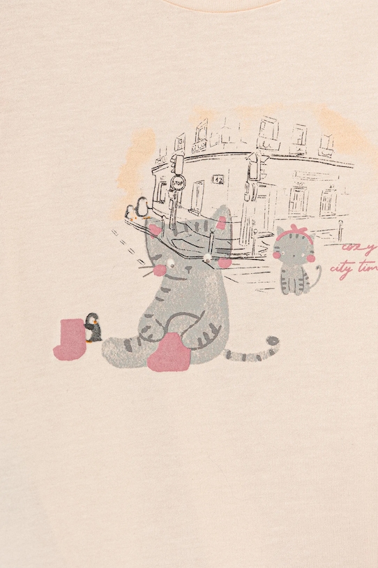 Dziewczynka United Colors of Benetton longsleeve bawełniany niemowlęcy 3ATNA106T.W.Seasonal różowy