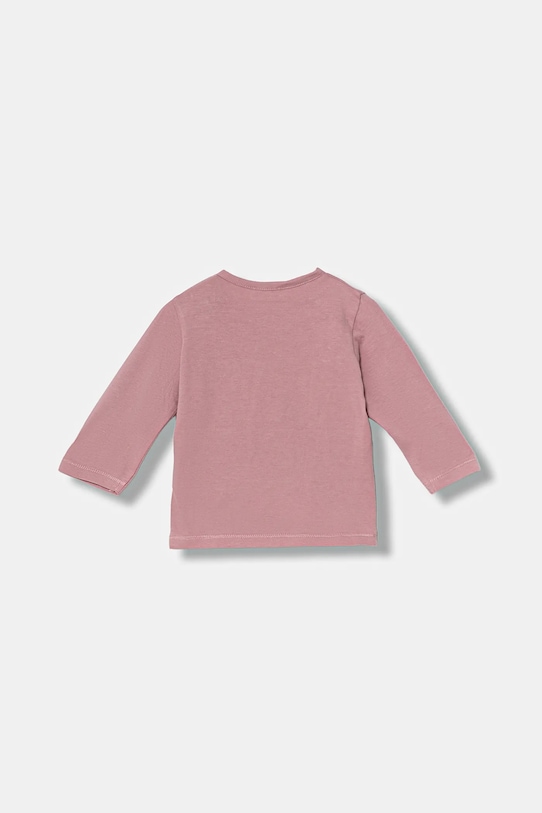 United Colors of Benetton longsleeve bawełniany niemowlęcy 3ATNA106U.W.Seasonal różowy AW25