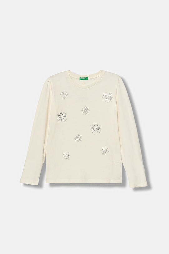 Παιδικό βαμβακερό μακρυμάνικο United Colors of Benetton απλικέ μπεζ 3ATNC10RF.G.Seasonal