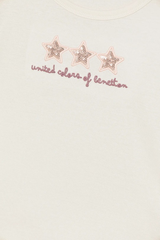 Dziewczynka United Colors of Benetton longsleeve bawełniany dziecięcy 3ATNG10KZ.P.Seasonal beżowy