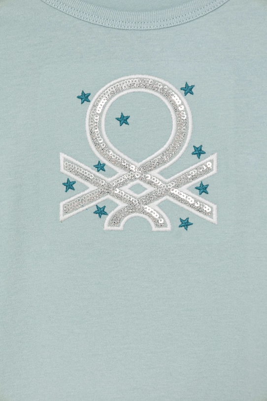 Dziewczynka United Colors of Benetton longsleeve bawełniany dziecięcy 3ATNG10KZ.P.Seasonal turkusowy