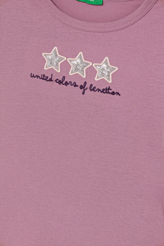 Dziewczynka United Colors of Benetton longsleeve bawełniany dziecięcy 3ATNG10KZ.P.Seasonal różowy