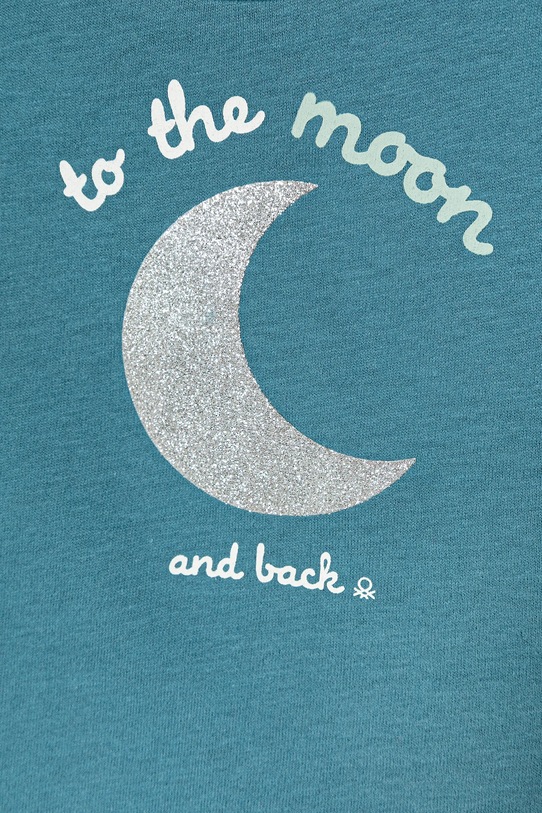 Dziewczynka United Colors of Benetton longsleeve bawełniany dziecięcy 3ATNG10L7.P.Seasonal turkusowy