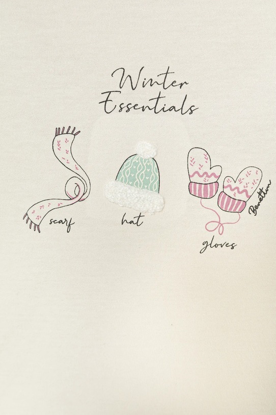 Dievča Detská bavlnená košeľa s dlhým rukávom United Colors of Benetton 3ATNG10L8.P.Seasonal béžová