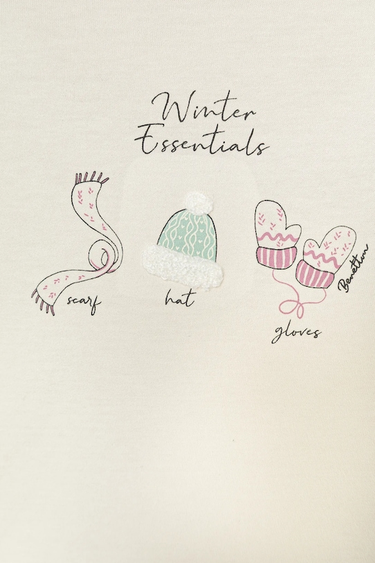 Dziewczynka United Colors of Benetton longsleeve bawełniany dziecięcy 3ATNG10L8.P.Seasonal beżowy