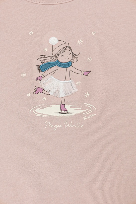 Dziewczynka United Colors of Benetton longsleeve bawełniany dziecięcy 3ATNG10L8.P.Seasonal różowy