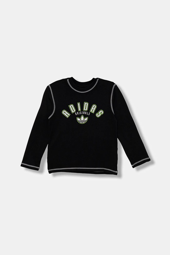 Παιδικό βαμβακερό μακρυμάνικο adidas Originals JX5270 μαύρο AW25