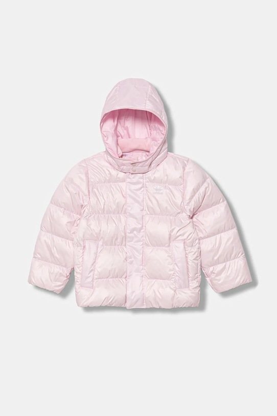 Otroška jakna adidas Originals S kapuco roza JW1104