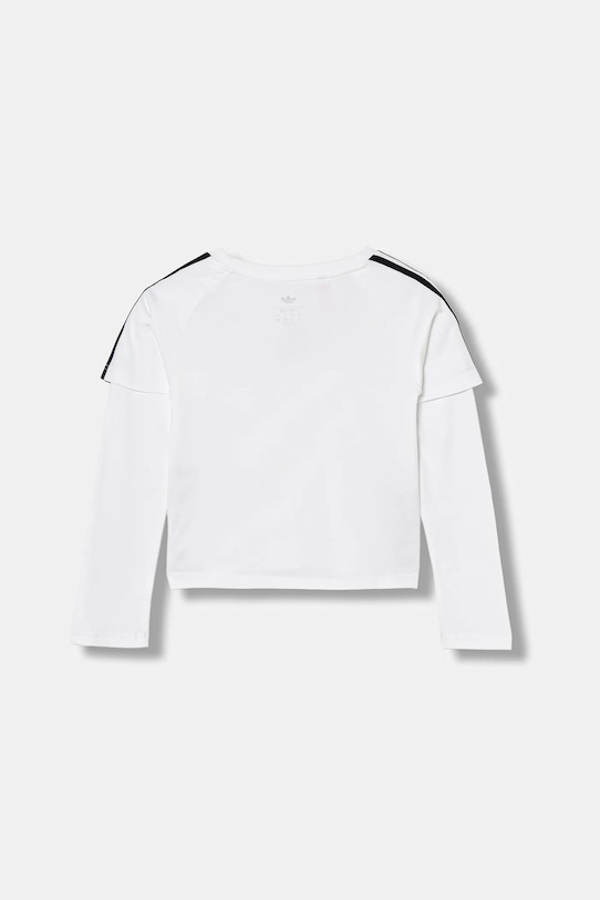 CHLAPEC Dětské bavlněné tričko s dlouhým rukávem adidas Originals JV7799 bílá