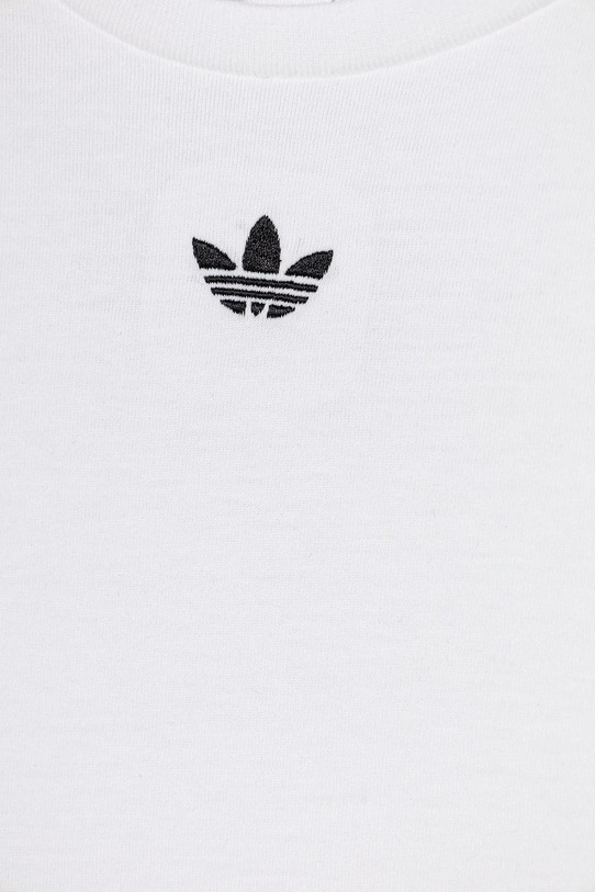 adidas Originals longsleeve din bumbac pentru copii alb JV7799