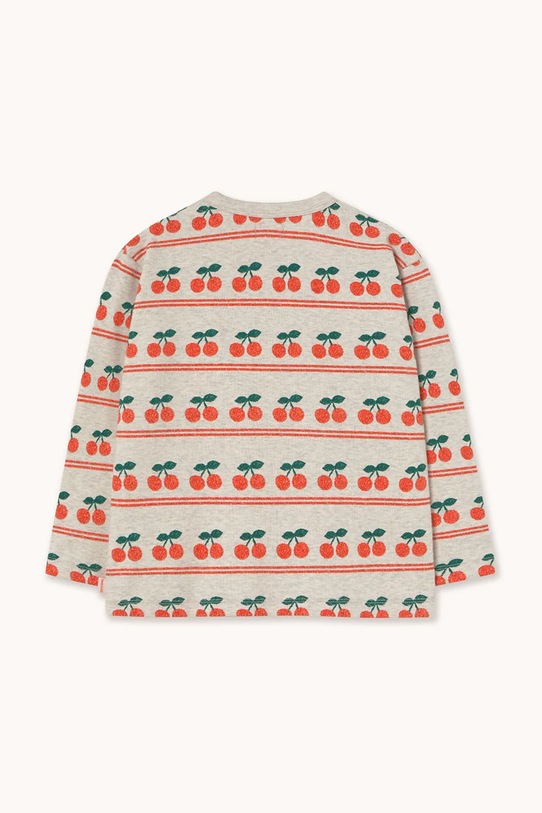 Chłopiec Tinycottons longsleeve bawełniany dziecięcy CHERRY PATTERN RIB TEE AW25.219 biały