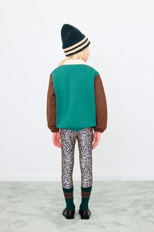 Tinycottons bluza bawełniana dziecięca COLOR BLOCK POLO SLEEVE TEE AW25.270 turkusowy