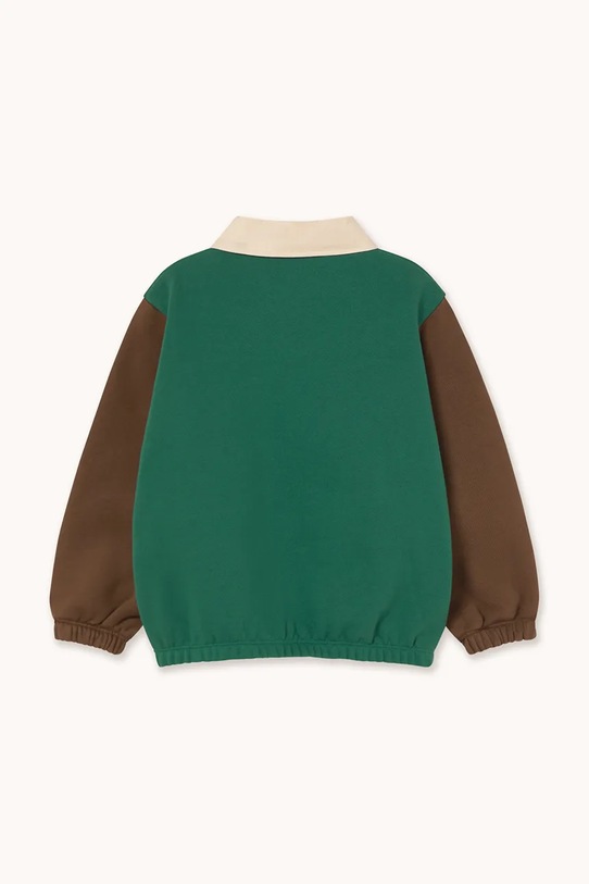 Chłopiec Tinycottons bluza bawełniana dziecięca COLOR BLOCK POLO SLEEVE TEE AW25.270 turkusowy