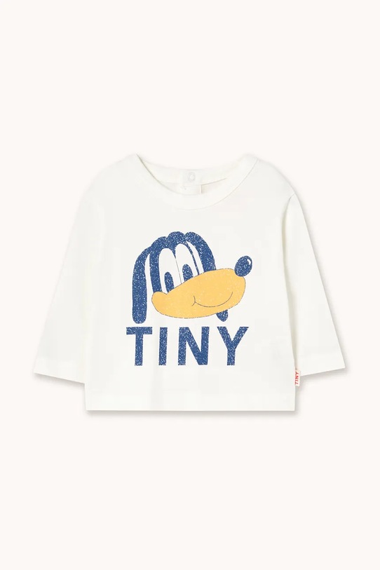 Tinycottons longsleeve bawełniany niemowlęcy TINY DOG GRAPHIC BABY TEE nadruk biały AW25.322