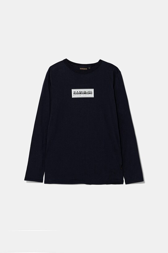 Napapijri longsleeve bawełniany dziecięcy S-CHAMOIS nadruk granatowy NP0A4HYK1761.134.172