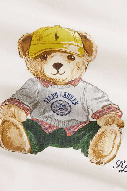 Băieți Polo Ralph Lauren longsleeve din bumbac pentru bebeluși 320P00513001 alb