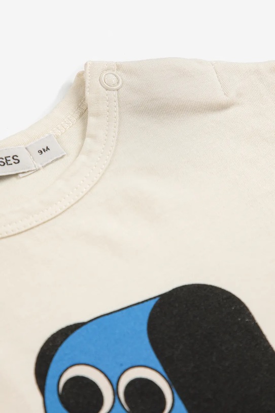 Bobo Choses longsleeve bawełniany niemowlęcy Doggy Mate 225AB035 biały AW25