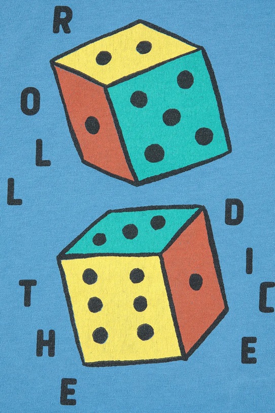 Băieți Bobo Choses longsleeve din bumbac pentru bebeluși Roll The Dice 225AB036 albastru