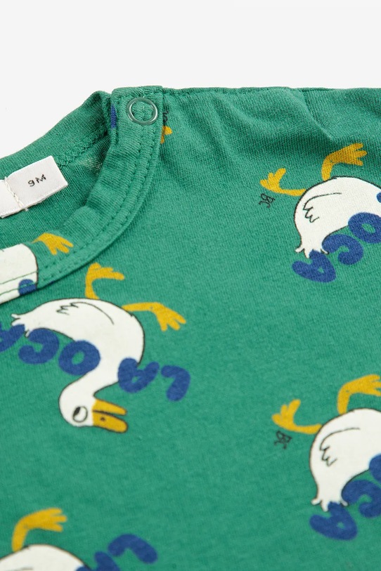 Chlapec Detské bavlnené tričko s dlhým rukávom Bobo Choses La Oca 225AB037 zelená
