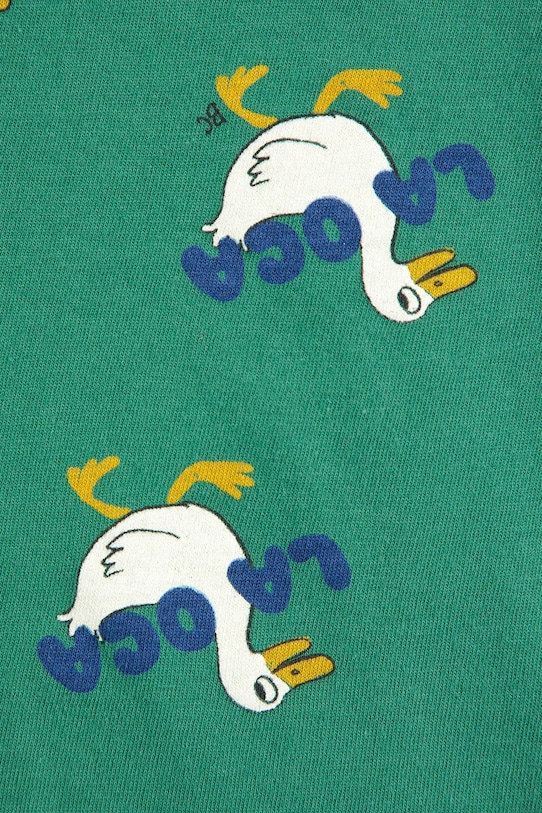 Detské bavlnené tričko s dlhým rukávom Bobo Choses La Oca zelená 225AB037