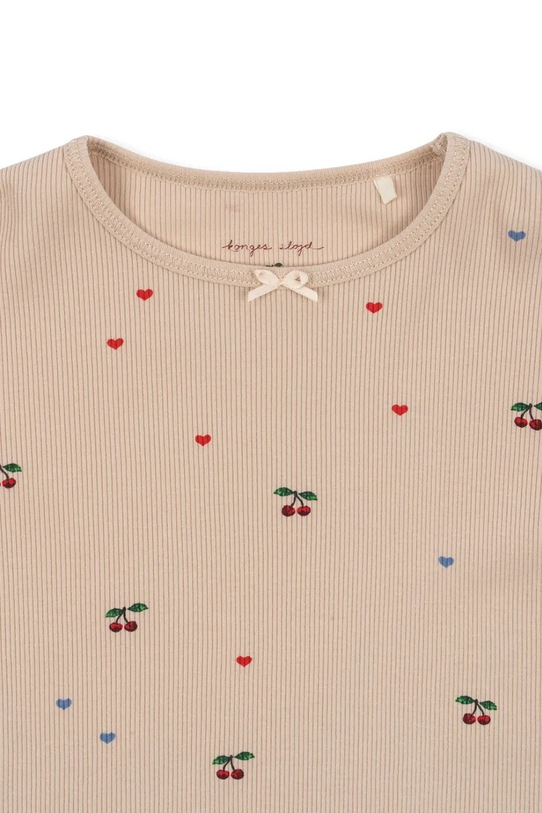 Chłopiec Konges Sløjd longsleeve bawełniany dziecięcy ELLA LS TEE GOTS KS103799.9BYA beżowy
