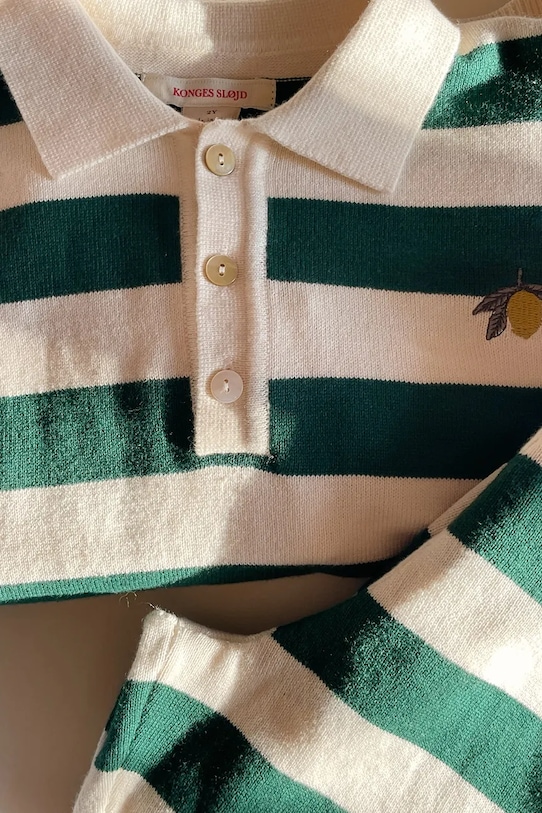 Konges Sløjd longsleeve bawełniany dziecięcy MANIS KNIT POLO KS103898.9BYA