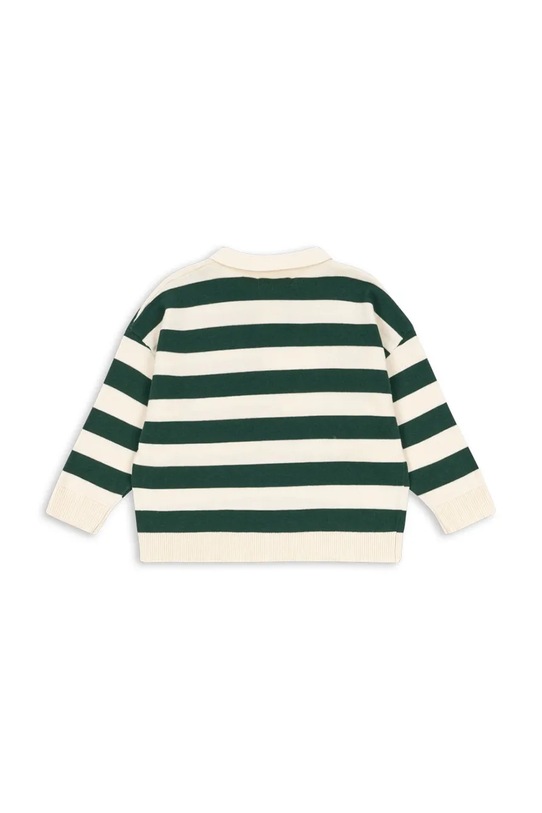 Konges Sløjd longsleeve bawełniany dziecięcy MANIS KNIT POLO KS103898.9BYA zielony AW25