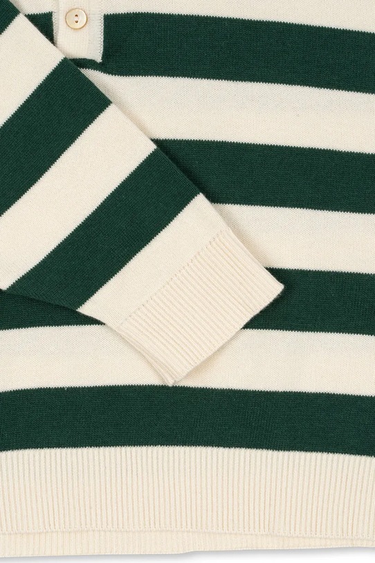 Konges Sløjd longsleeve bawełniany dziecięcy MANIS KNIT POLO zielony KS103898.9BYA
