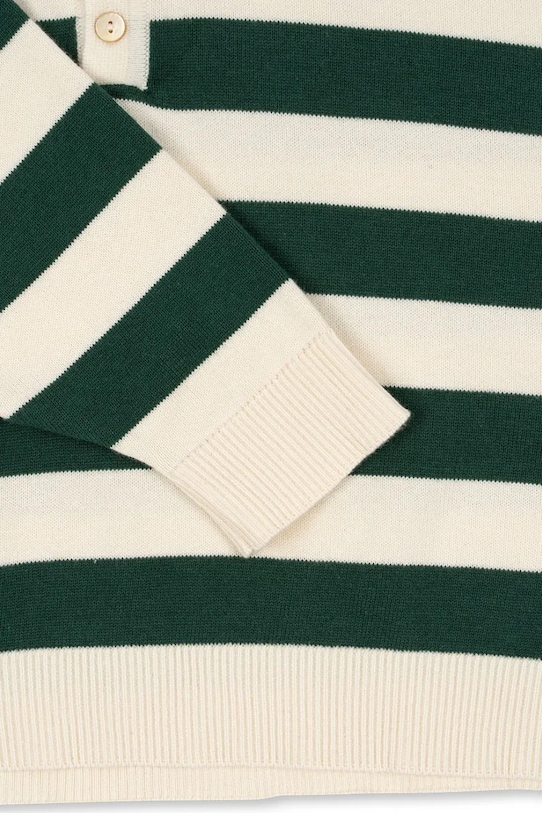Konges Sløjd longsleeve bawełniany dziecięcy MANIS KNIT POLO zielony KS103898.9BYA