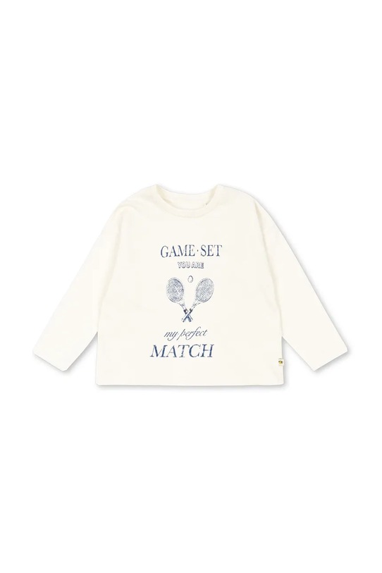 Konges Sløjd longsleeve bawełniany dziecięcy LIN LS TEE GOTS nadruk biały KS103859.9BYA