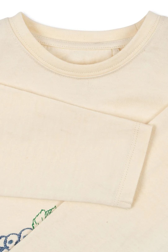 Konges Sløjd longsleeve bawełniany dziecięcy LIN LS TEE GOTS beżowy KS103859.9BYA