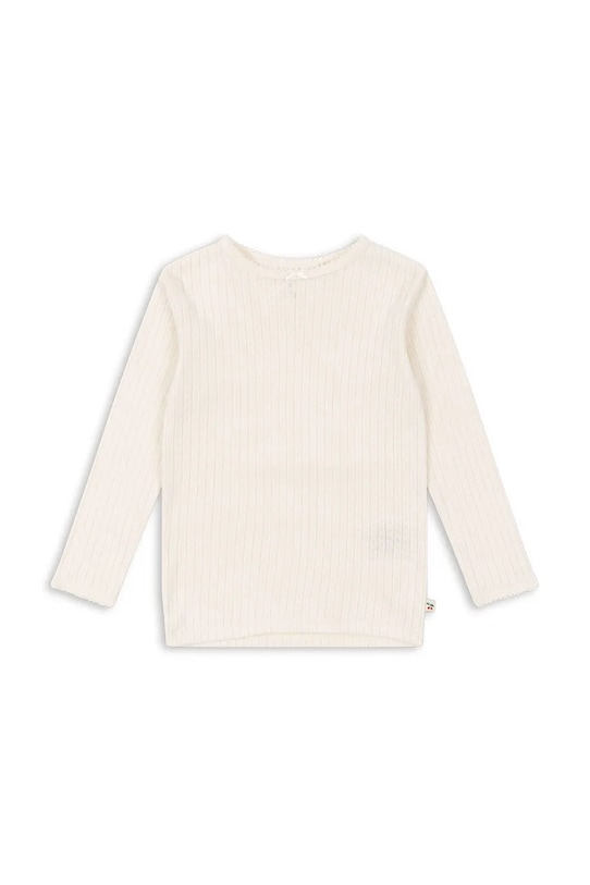 Konges Sløjd longsleeve bawełniany dziecięcy MINNIE BLOUSE GOTS nadruk beżowy KS103915.9BYA