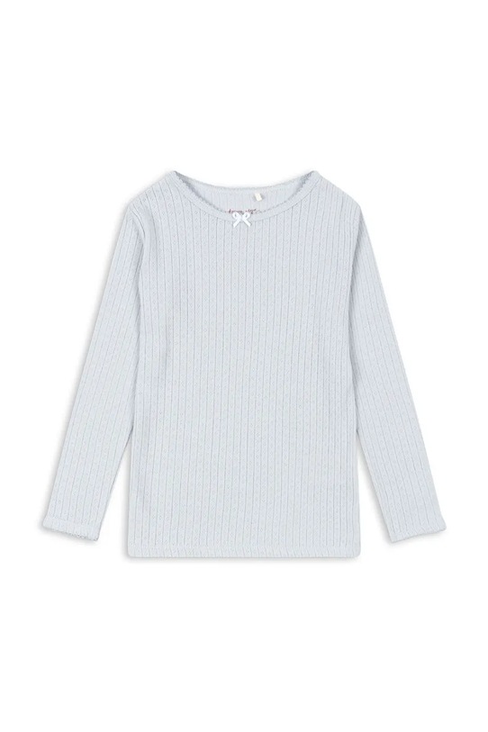 Konges Sløjd longsleeve bawełniany dziecięcy MINNIE BLOUSE GOTS nadruk niebieski KS103915.9BYA