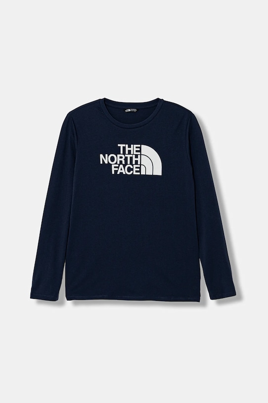 The North Face longsleeve dziecięcy TEEN EASY LS TEE wzorzyste granatowy NF0A89J28K21