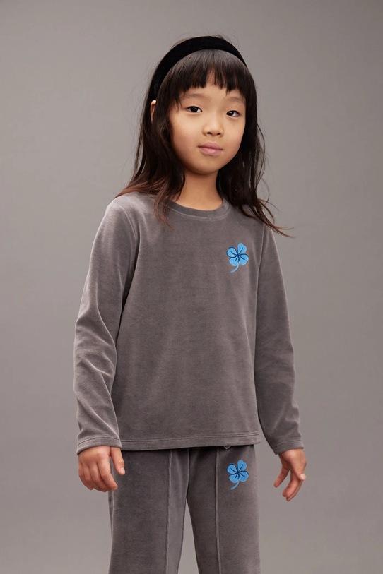 Mini Rodini longsleeve dziecięcy Clover pozostałe szary 25720113