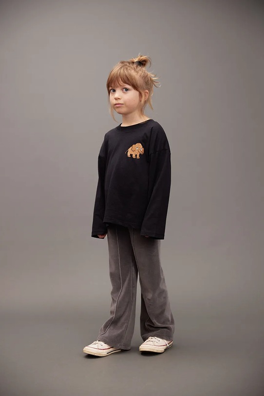 Mini Rodini longsleeve bawełniany dziecięcy Mammoth 25720148 czarny