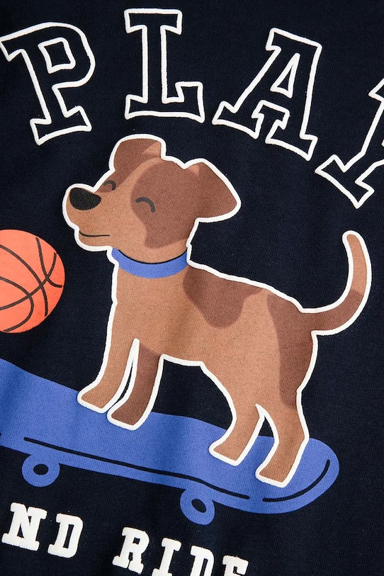 Хлопковый детский лонгслив Coccodrillo тёмно-синий ZC5143102ABK