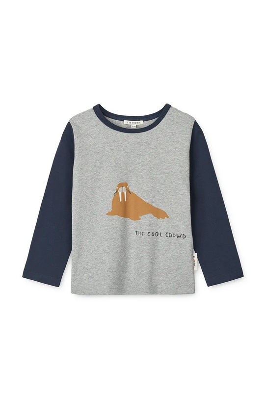 Liewood longsleeve bawełniany dziecięcy Apia Placement Longsleeve T-shirt LW20213.9BYA szary AW25