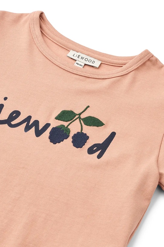 Liewood longsleeve bawełniany dziecięcy Apia Placement Longsleeve T-shirt pomarańczowy LW20213.9BYA