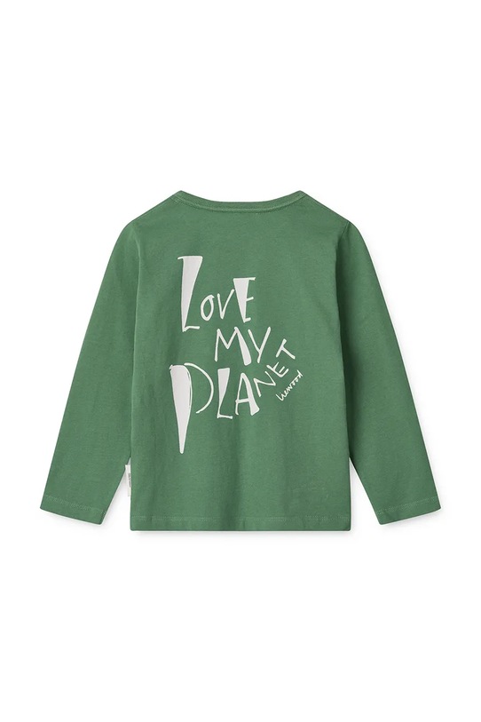 Chłopiec Liewood longsleeve bawełniany dziecięcy Apia Placement Longsleeve T-shirt LW20213.9BYA zielony