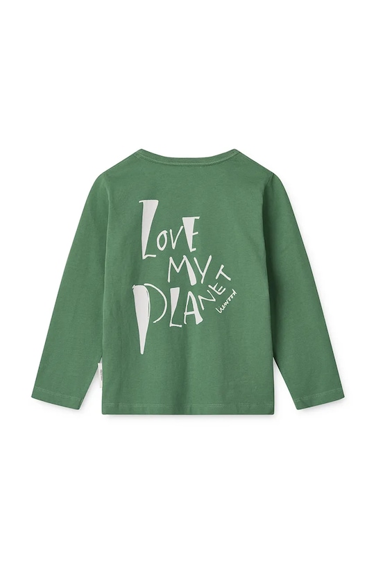 Băieți Liewood longsleeve din bumbac pentru copii Apia Placement Longsleeve T-shirt LW20213.9BYA verde