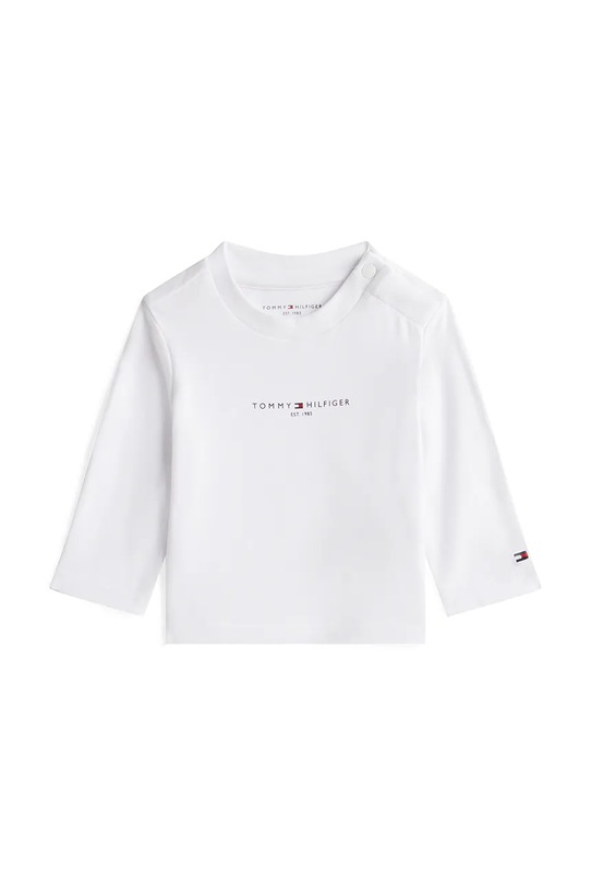 Tommy Hilfiger longsleeve z bawełną niemowlęcy z elastanem biały KN0KN02058.9BYA
