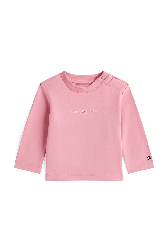 Tommy Hilfiger longsleeve z bawełną niemowlęcy z elastanem różowy KN0KN02058.9BYA