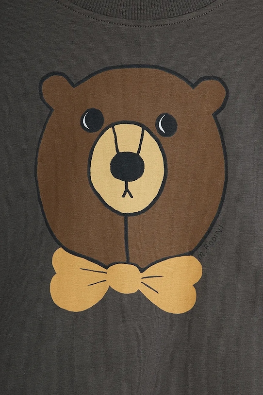 Chłopiec Mini Rodini longsleeve dziecięcy Bear 25720106 szary