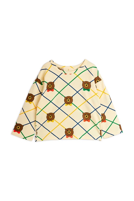 Mini Rodini longsleeve dziecięcy z bawełną Bear wzorzyste beżowy 25720149