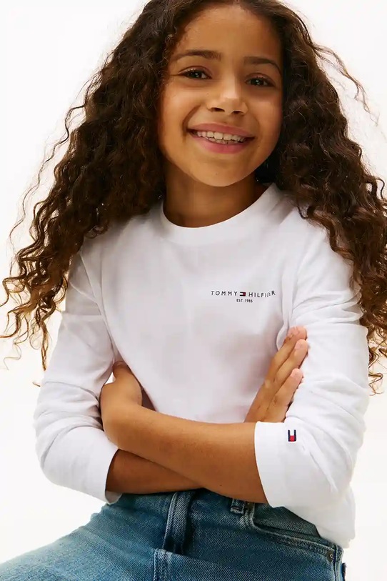 Мальчик Хлопковый детский лонгслив Tommy Hilfiger KS0KS00655.92.122.9BYA белый