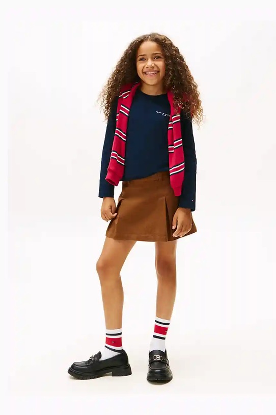 Хлопковый детский лонгслив Tommy Hilfiger тёмно-синий KS0KS00655.92.122.9BYA