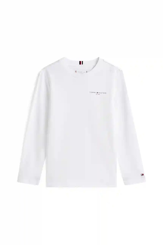 Дитячий бавовняний лонгслів Tommy Hilfiger KS0KS00655.128.176.9BYA білий AW25
